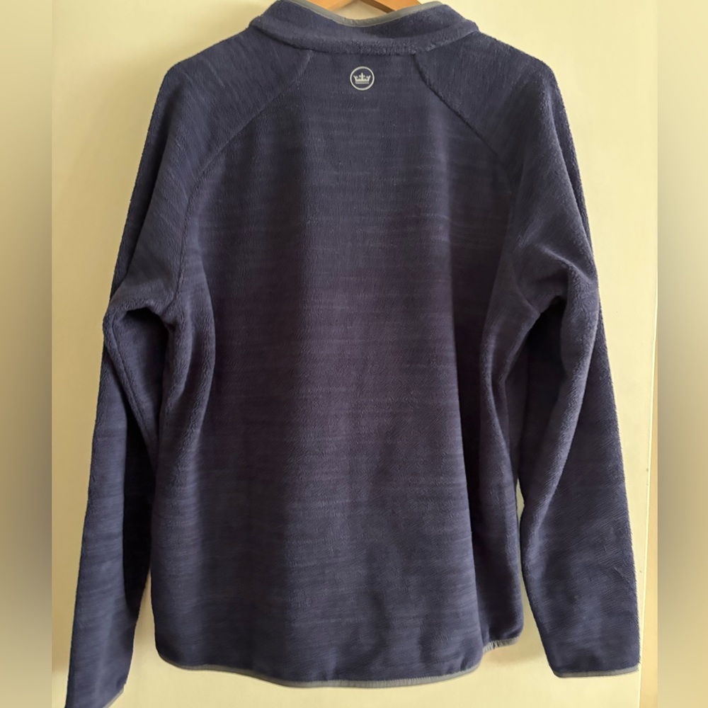 Peter Millar Men's Navy Zip-Up Crown Sport Fleece Sweater - Picture 3 of 10